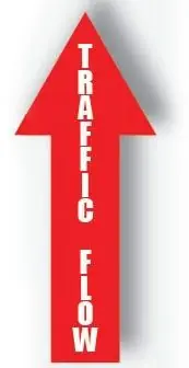 DuraStripe "TRAFFIC FLOW" Social Distancing Arrow, 4" x 12"
