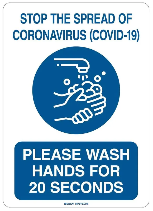 Brady "STOP THE SPREAD OF CORONAVIRUS (COVID-19)" Sign