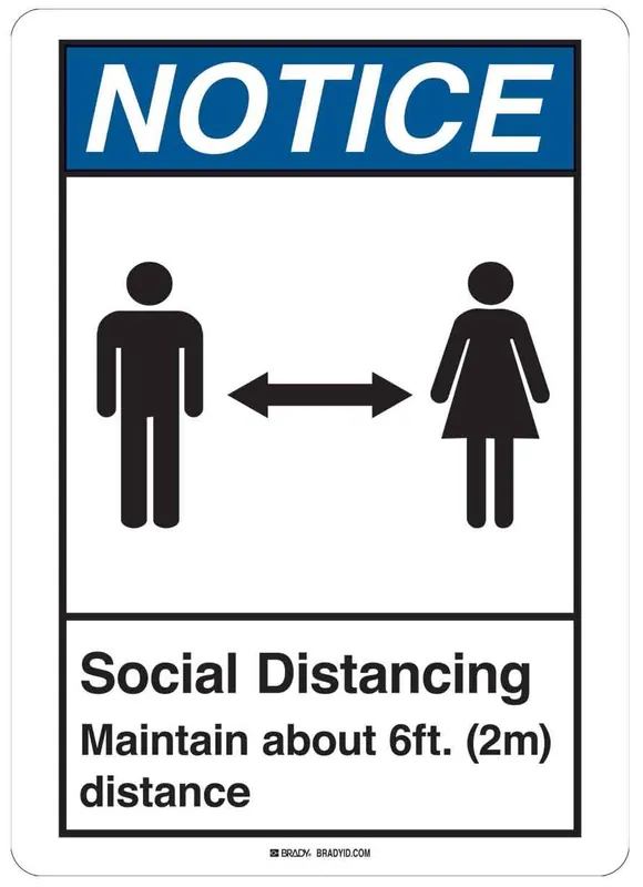 Brady "SOCIAL DISTANCING" Sign