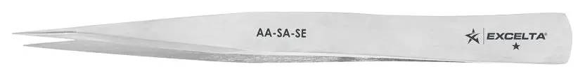 Excelta AA-SA-SE ★ Economy Anti-Magnetic Stainless Steel Tweezer with Straight, Medium Pointed Tips, 5" OAL