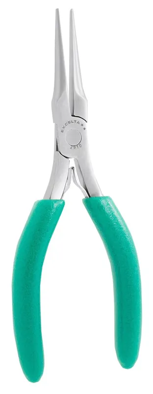 Excelta 2910 ★★ ESD-Safe Large Needle Nose Stainless Steel Pliers with Cushion Grips, 6.5" OAL