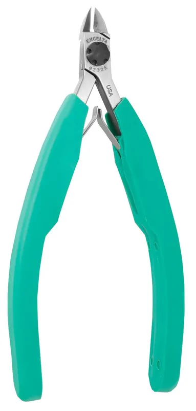 Excelta 9232E ★★★★★ Lazer Line® Small Oval Head Lazer-Flush Carbon Steel Side Cutter with Molded Grip Handles, 4.25" OAL