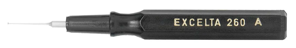 Excelta 260A ★★★ Mini-Spatula with Black Plastic Handle & 0.010" Tip, 2.5" OAL