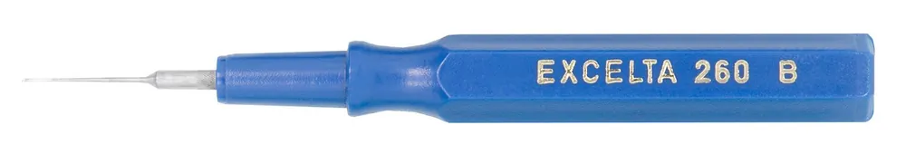Excelta 260B ★★★ Mini-Spatula with Blue Plastic Handle & 0.015" Tip, 2.5" OAL