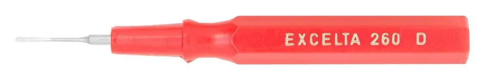 Excelta 260D ★★★ Mini-Spatula with Red Plastic Handle & 0.025" Tip, 2.5" OAL