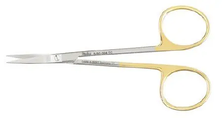 Miltex 5-SC-304TC SuperCut Iris Scissors with Sharp Tips & Gold Handle, 4.5" OAL