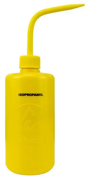 Menda 35795 durAstatic® Dissipative LDPE Wash Bottle, Yellow with "Isopropanol" Print, 16 oz.