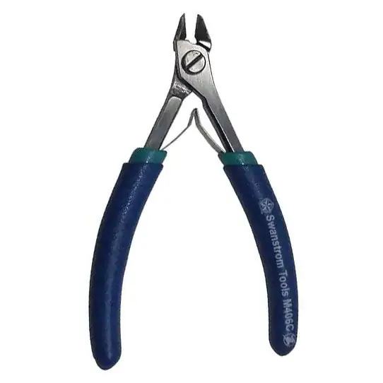 Swanstrom M406COSCS Precision Medical-Grade Fine Slim, Small Dual Tapered & Relieved Head Diagonal Full-Flush Cutter with Tungsten Carbide Blades, 4.70" OAL