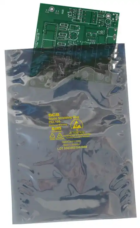 SCS PCL100 Clean Series Metal-In Static Shielding Bags with Open-Top (Pack of 100)