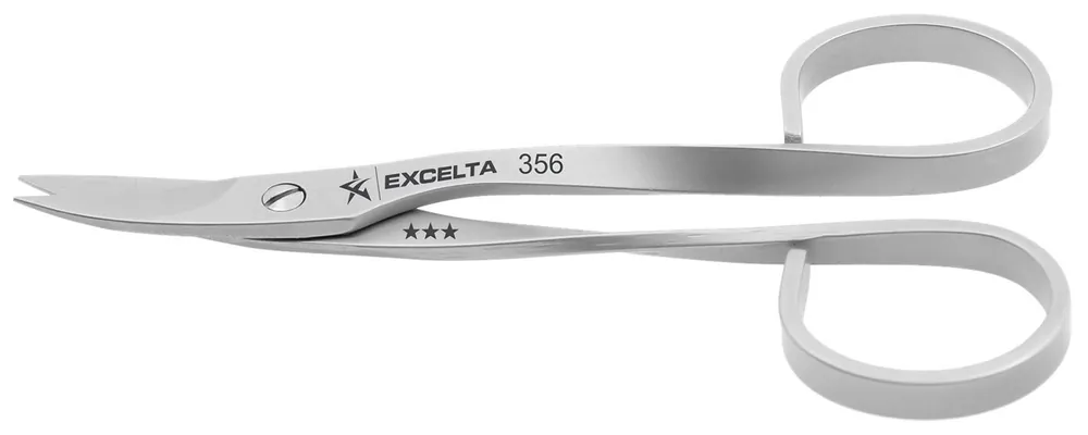 Excelta 356 ★★★ Medical-Grade Stainless Steel Scissors with Curved Flat, Fine, Sharp Pointed Blades, 4.027" OAL