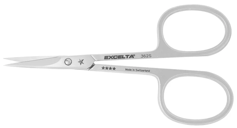 Excelta 362S ★★★★ Medical-Grade Stainless Steel Scissors with Straight, Fine Relieved Blades, 3.62" OAL