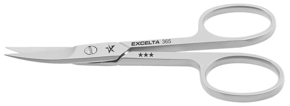 Excelta 365 ★★★ Medical-Grade Stainless Steel Scissors with 17° Curved, Thin, Fine Blades, 4" OAL