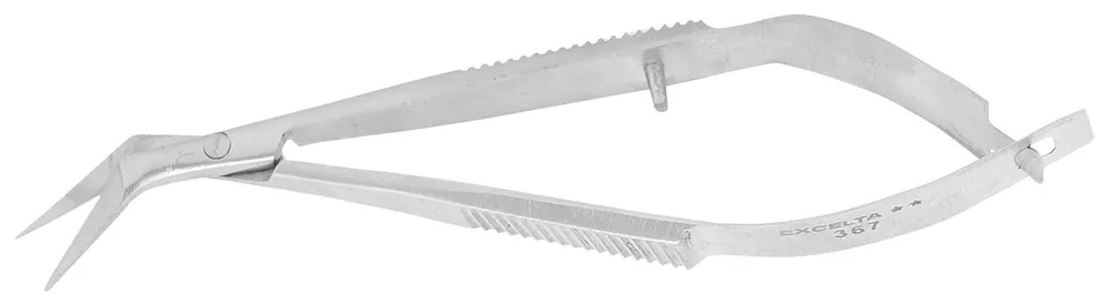 Excelta 367 ★★ Micro Self-Opening Stainless Steel Scissors with 45° Curved Blades, 3" OAL