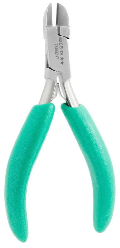 Excelta 2896EHT ★★ Large Round Head Semi-Flush Stainless Steel Hard Wire Cutter with Carbide Inserts & Cushion Grip Handles, 5.5" OAL