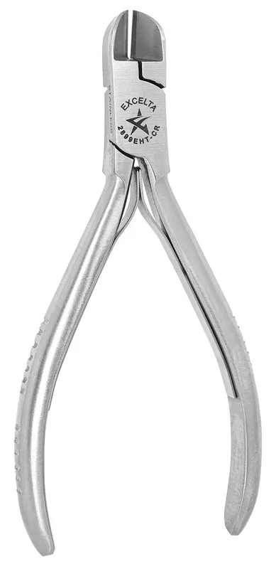 Excelta 2899EHT-CR ★★ Cleanroom-Safe Small Round Head Semi-Flush Stainless Steel Hard Wire Cutter with Carbide Inserts, 4.5" OAL