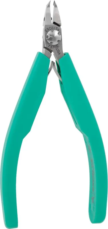 Excelta 7376E ★★★★★ Lazer Line® Small, 40° Head Lazer-Flush Cutter with SL Molded Grips, 4.25" OAL