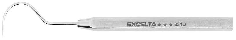 Excelta 331D ★★★ Stainless Steel Probe with Short, Hooked, Mini Fine Tip, 3" OAL