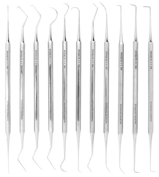 Excelta 334 ★★ 11-Piece Stainless Steel Probe Set with Precision Double-Ended Scribes, 5.5" OAL