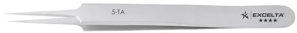 Excelta 5-TA ★★★★ Swiss-Made Titanium Tweezer with Straight, Tapered, Ultra Fine Pointed Tips, 4.25" OAL