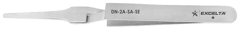 Excelta DN-2A-SA-SE ★ General Precision Reverse Cross Action Stainless Steel Tweezer with Straight, Tapered, Flat, Round, Pointed Tips