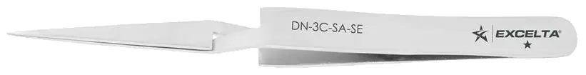 Excelta DN-3C-SA-SE ★ General Precision Reverse Cross Action Stainless Steel Tweezer with Straight, Very Fine, Pointed Tips