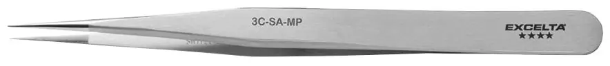 Excelta 3C-SA-MP ★★★★ Precision Neverust® Stainless Steel with Mirror Polished Inside Edges & Straight, Very Fine, Pointed Tips