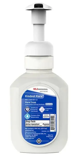 SC Johnson Professional 6264FH Kindest Kare® Advanced Antimicrobial Foaming Handwash, 15 oz. Bottles (Case of 18)