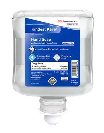 SC Johnson Professional 626461 Kindest Kare® Advanced Antimicrobial Foaming Handwash, 1 Liter Bottles (Case of 6)