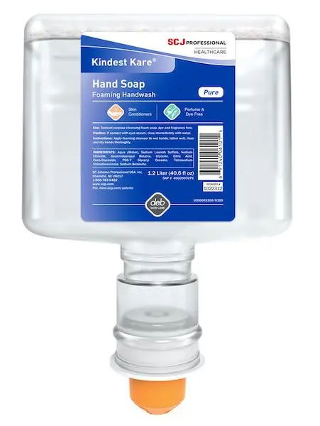 SC Johnson Professional 1022312 Touch-Free Kindest Kare® Pure Foam Handwash, 1.2 Liter Bottles (Case of 3)