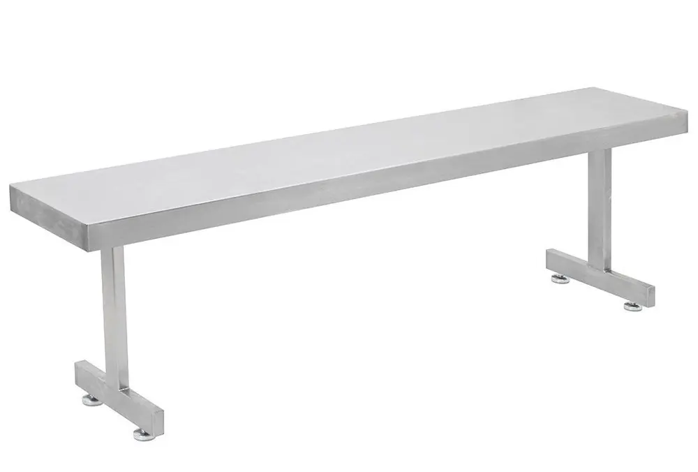 CleanPro® SGB Stainless Steel Gowning Bench with Solid Top & Recessed Legs