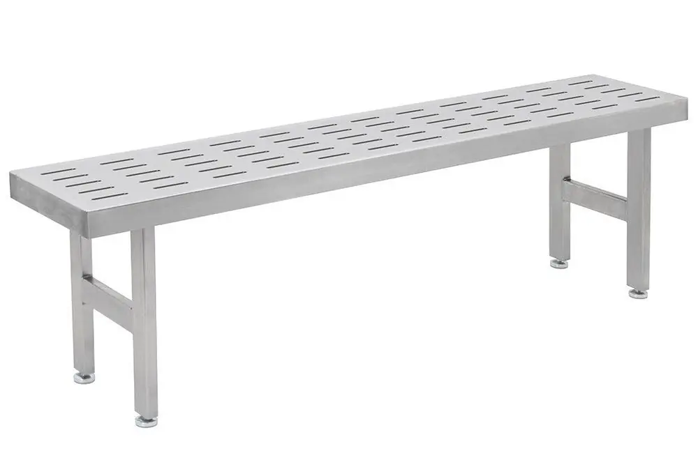 CleanPro® SGBPSH Stainless Steel Gowning Bench with Slotted Top