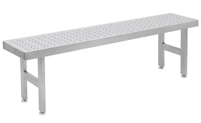 CleanPro® SGBPH Stainless Steel Gowning Bench with 0.38" x 3" Perforated Top