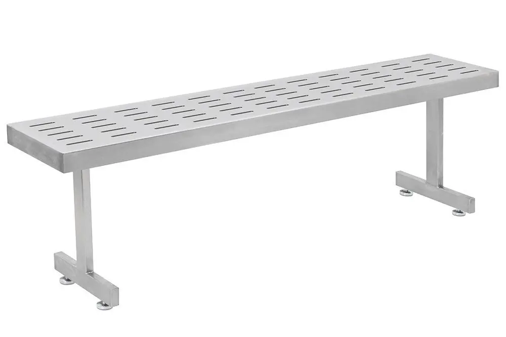 CleanPro® SGBPS Stainless Steel Gowning Bench with 0.38" x 3" Slotted Top & Recessed Legs