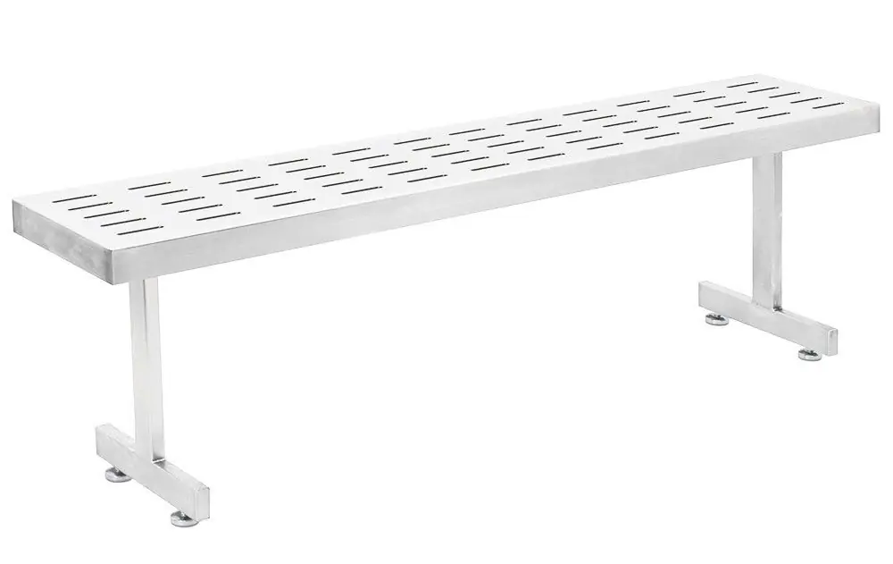 CleanPro® EGBPS Electropolished Gowning Bench with 0.38" x 3" Slotted Top & Recessed Legs