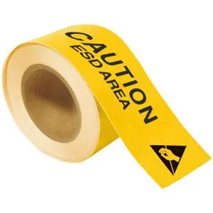 Brady "CAUTION ESD AREA" Floor Marking Tape, 3" x 100‘ Roll