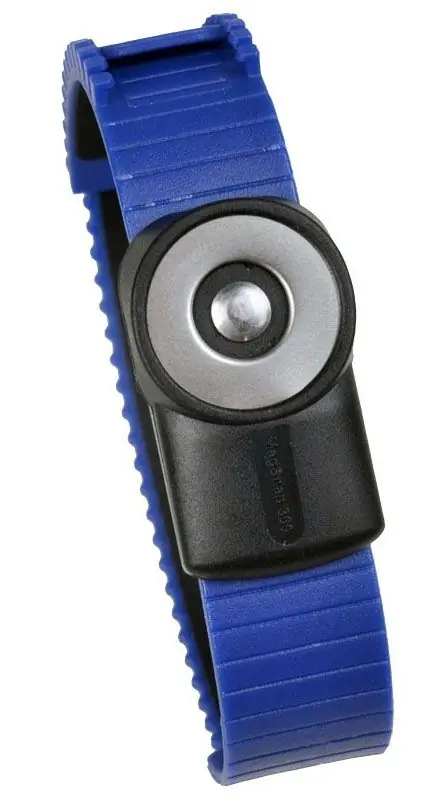 SCS 2240 Adjustable Blue Thermoplastic Dual Conductor Wrist Strap with MagSnap™ 360 Stud