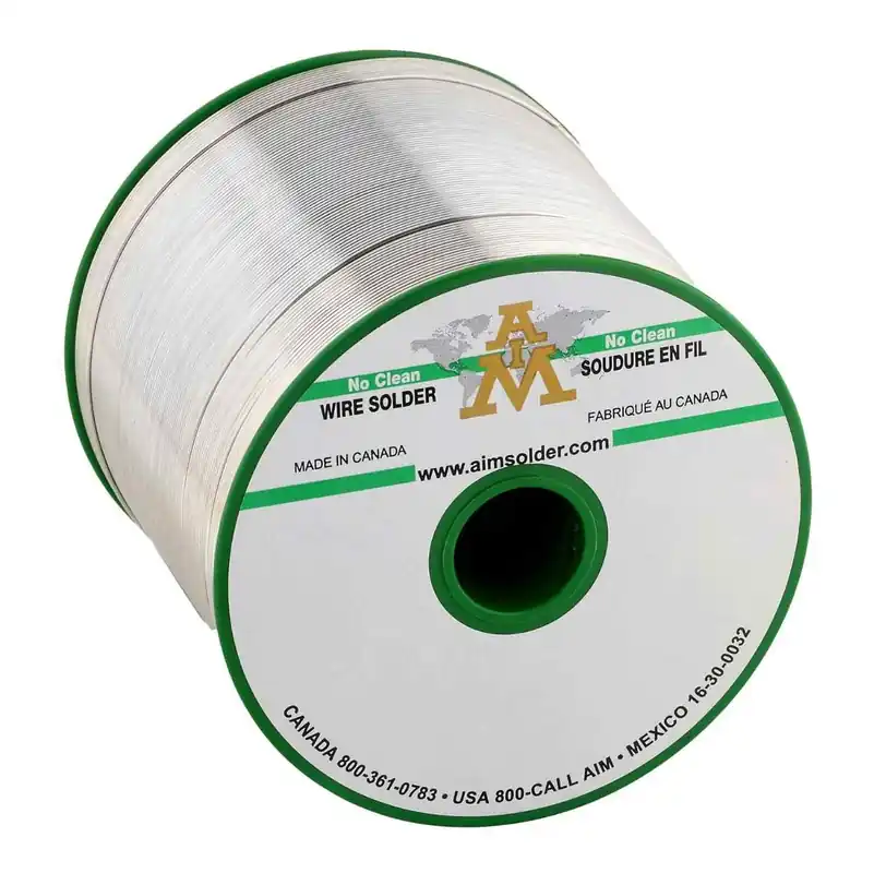 AIM Sn63/Pb37 Glow Cored Solder Wire, 2% No-Clean Flux, 0.032" dia., 1 lb. Spool