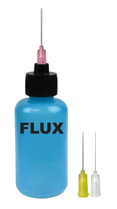 Menda 35610 durAstatic® 2 oz. Blue Dissipative LDPE Dispensing Bottle with Black Luer Lock Cap, Blue with "Flux" Print