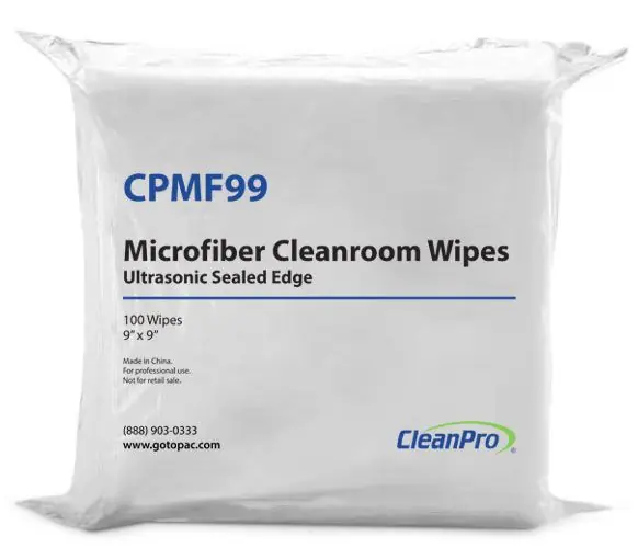 CleanPro® Microfiber Cleanroom Wipes with Ultrasonically Sealed Edges - 9" x 9" (Case of 1,500)