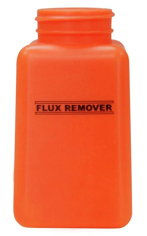 Menda 35593 durAstatic® Dissipative HDPE Square Bottle, Orange with "Flux Remover" Print, 6 oz.