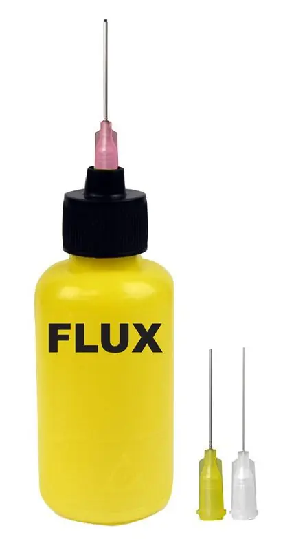 Menda 35611 durAstatic® 2 oz. Yellow Dissipative LDPE Dispensing Bottle with 18, 20 & 26-Gauge Needles, Yellow with "Flux" Print