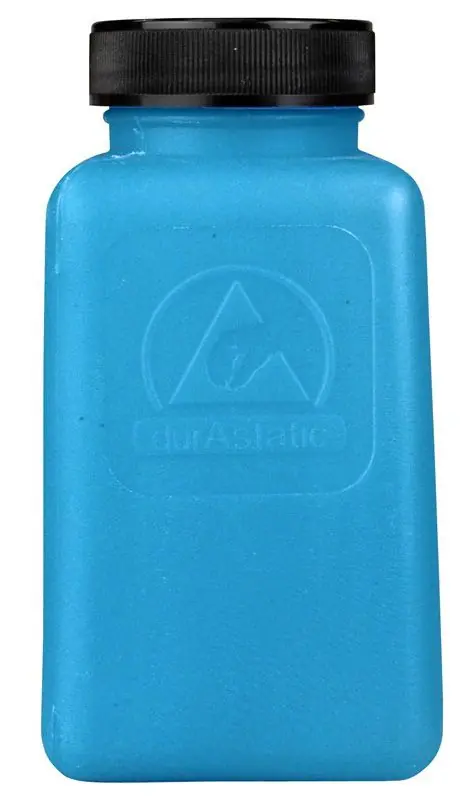 Menda 35817 durAstatic® Dissipative HDPE Bottle with Black Screw Cap, Blue, 6 oz.