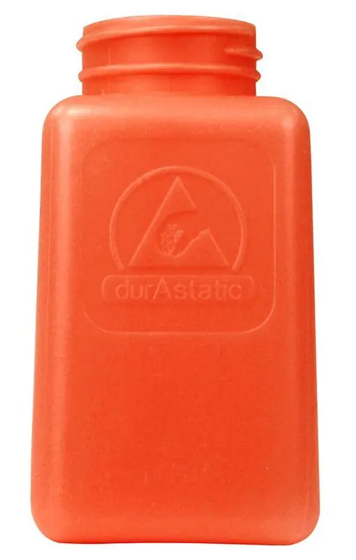 Menda 35491 durAstatic® Dissipative HDPE Square Bottle, Orange, 6 oz.
