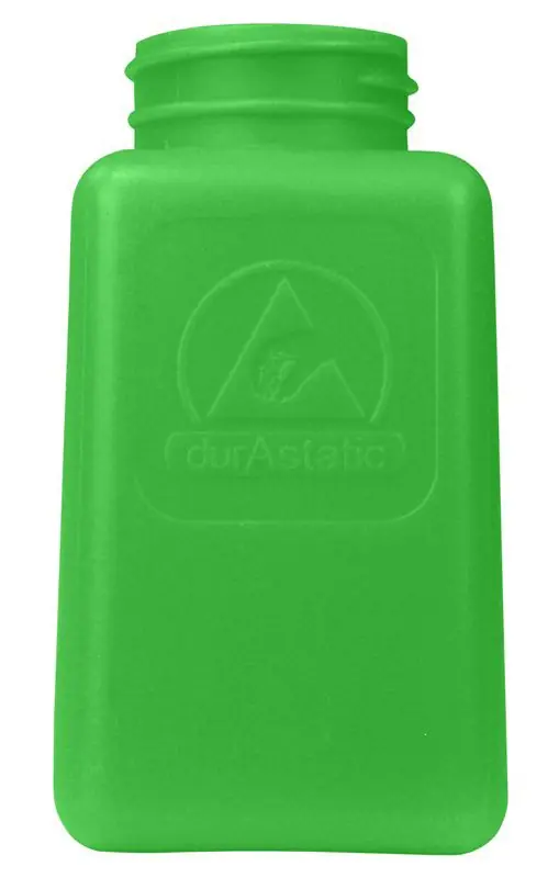 Menda 35494 durAstatic® Dissipative HDPE Pure-Touch Square Bottle, Green, 6 oz.