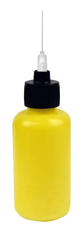 Menda 35571 durAstatic® Dissipative LDPE Flux Dispensing Bottle with 26-Gauge Needle, Yellow, 2 oz.