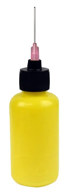 Menda 35573 durAstatic® Dissipative LDPE Flux Dispensing Bottle with 18-Gauge Needle, Yellow, 2 oz.