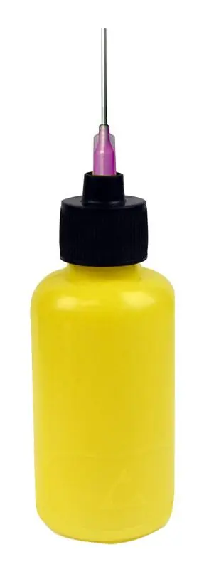 Menda 35574 durAstatic® Dissipative LDPE Flux Dispensing Bottle with 16-Gauge Needle, Yellow, 2 oz.