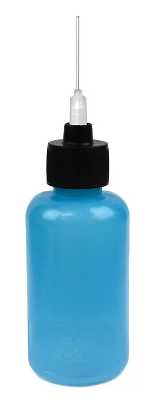 Menda 35563 durAstatic® Dissipative LDPE Flux Dispensing Bottle with 26-Gauge Needle, Blue, 2 oz.