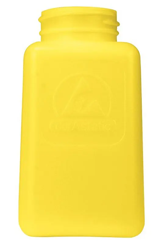 Menda 35497 durAstatic® Dissipative HDPE Square Bottle, Yellow, 6 oz.
