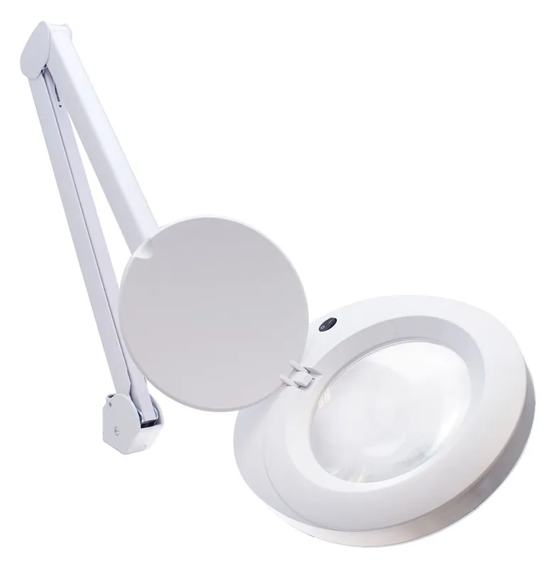 Aven ProVue SuperSlim LED Magnifying Lamp with 8 Diopter Lens & Heavy-Duty Clamp, White